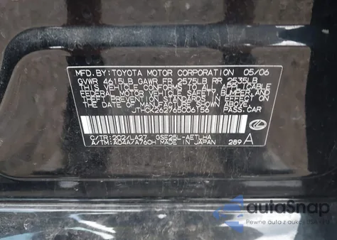 2006 Lexus Is 250 z USA, uszkodzony, nr VIN JTHCK262765006156